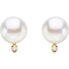 Earrings > Diamond > .02 CTW > & > Pearl > Freshwater > 6-6.9mm