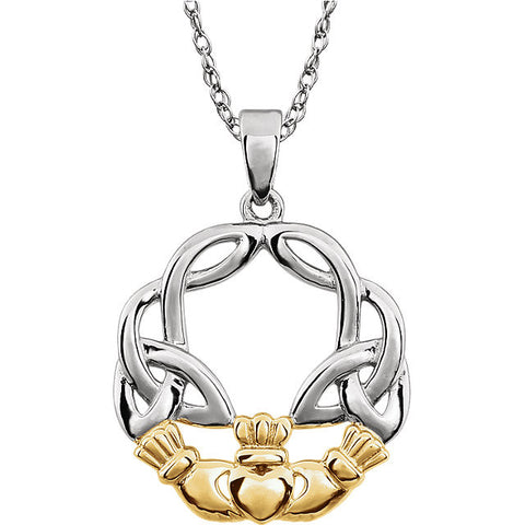 Pendant > Claddagh > Two-Tone > 14kt