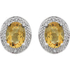 Earrings > Diamond > .02 CTW > & > Citrine