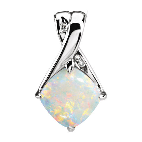 Pendant > Opal & Diamond