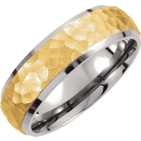 .5 > Band > Edge > Beveled > Finish > Hammered > 7mm > Plated > Immerse > Gold > &