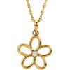 Necklace > Flower > 18" > Diamond > .03 CTW