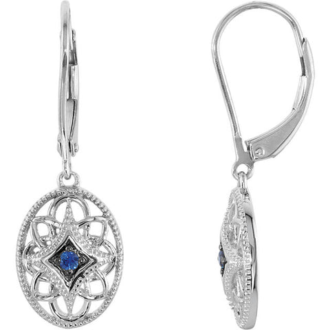 Earrings > Back > Lever > Sapphire