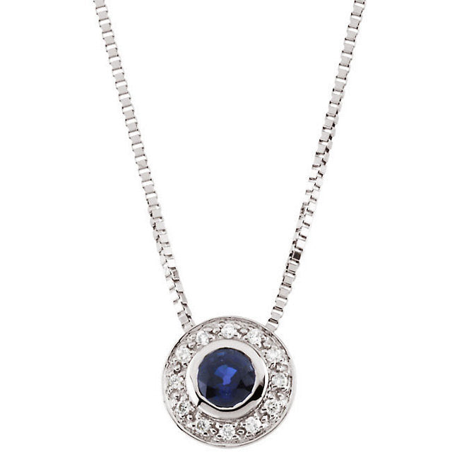 Necklace > Sapphire & Diamond > Genuine
