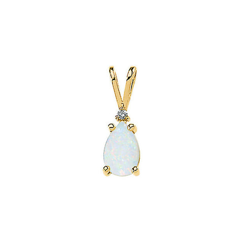 Pendant > Cabochon & Diamond > Opal > Genuine