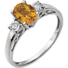 Ring > Diamond > .04 CTW > & > Citrine.*Multiple Diamond Cuts and Weights available*