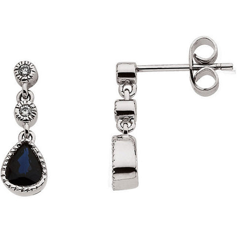 Earrings > Sapphire & Diamond > Blue