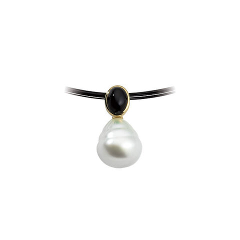 Pendant > Pearl > Circlé > Cultured > Sea > South > Onyx & 12mm > 8X6mm