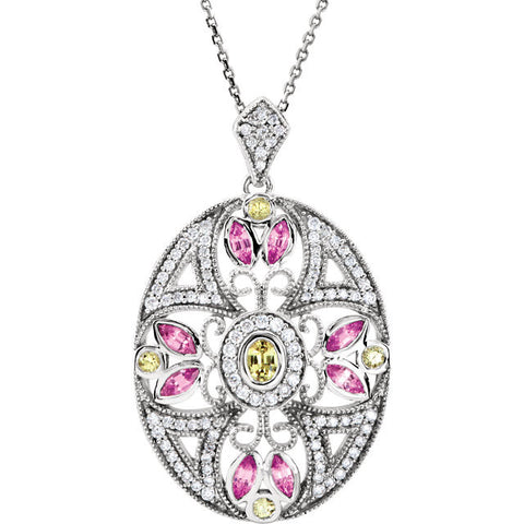 Pendant > Diamond > CTW > 3/Pink & Yellow > Pink & Yellow