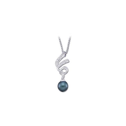 Pendant > Pearl > Tahitian > Diamond & 8mm > 1/5 CTW