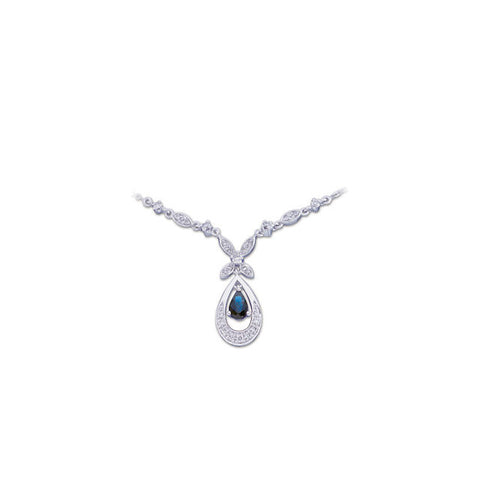 Necklace > Sapphire & Diamond > Blue > Genuine