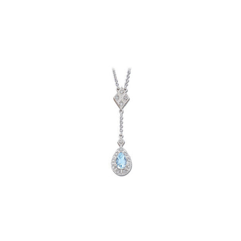 Necklace > Diamond & Aqua > 1/6 CTW