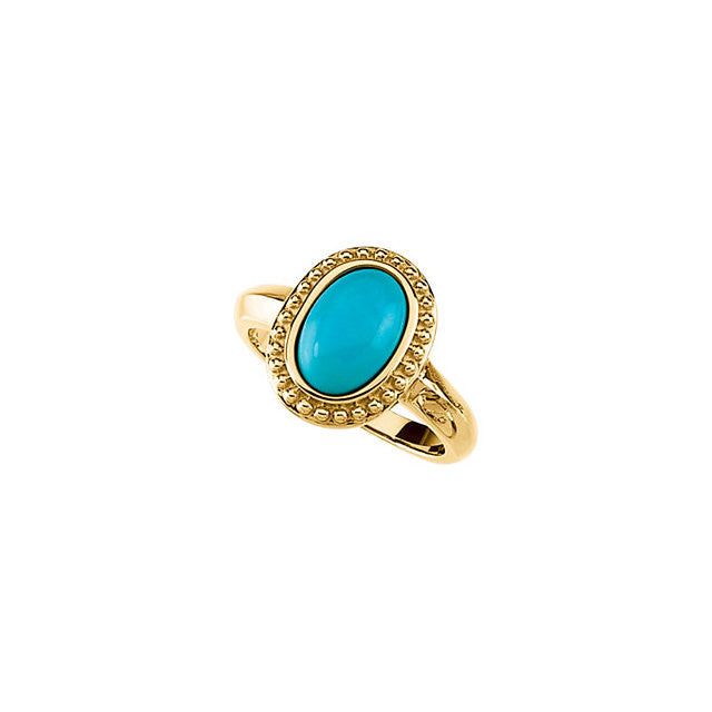 Ring > Cabochon > Turquoise > Genuine