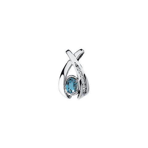 Pendant > Aquamarine & Diamond > Genuine