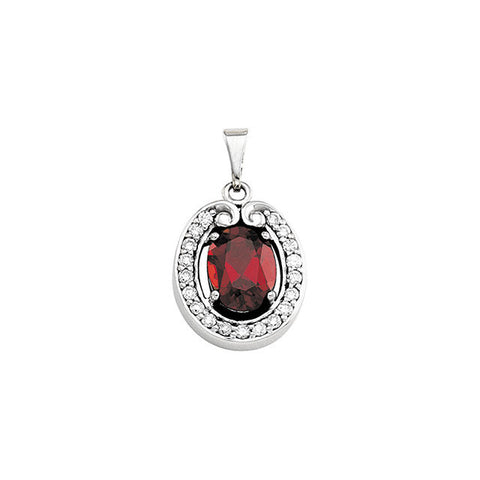 Pendant > Garnet & Diamond > Mozambique > Genuine