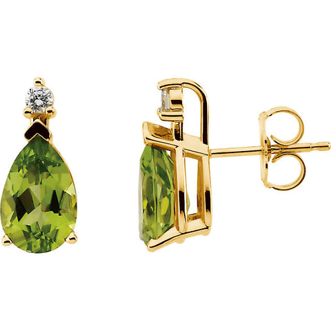 Earrings > Diamond > tw > ct > .08 > & > Peridot