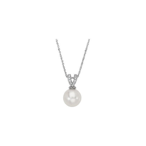 Pendant > Pearl > Cultured > Sea > South > Diamond & 12mm > 1/10 CTW