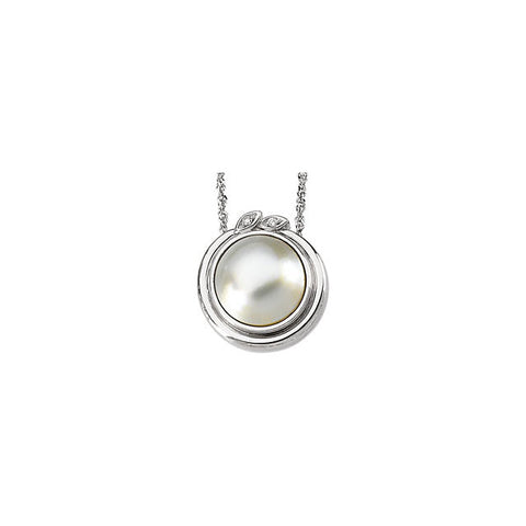 Pendant > Pearl > Mabe > Diamond & 12mm > .02 CTW