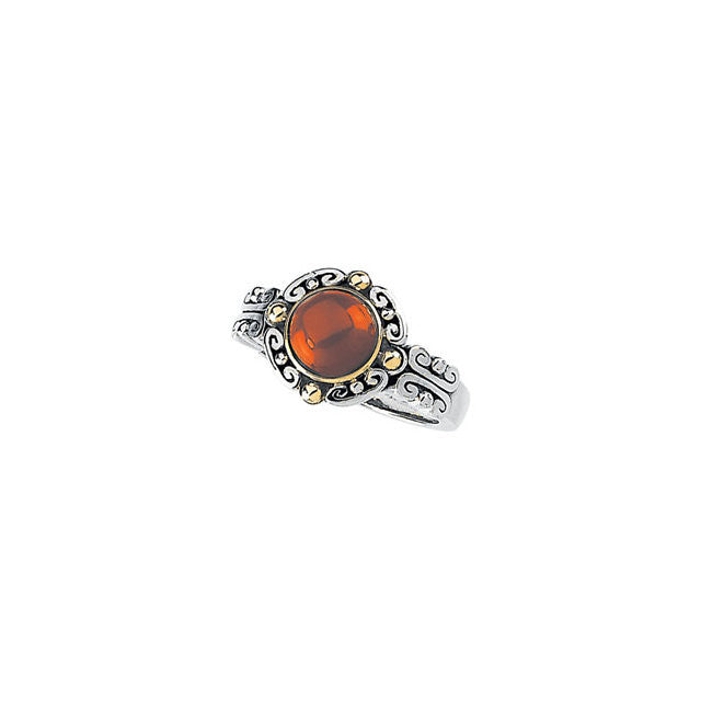 Ring > Cabochon > Coral > Red > Dyed > Genuine