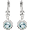 Earrings > Diamond > .02 CTW > & > Aquamarine