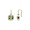 Earrings > Quartz & Diamond > Green > Checkerboard > Genuine