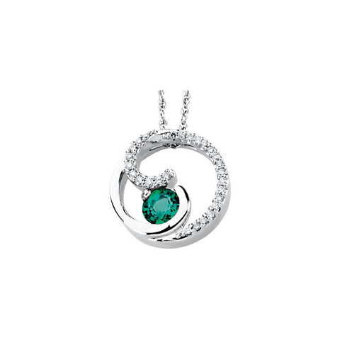 Pendant > Diamond & Emerald > 1/4 CTW