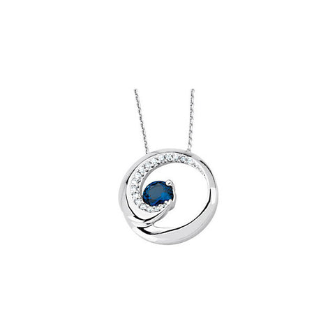 Pendant > Sapphire > Diamond & Blue > 1/5 CTW