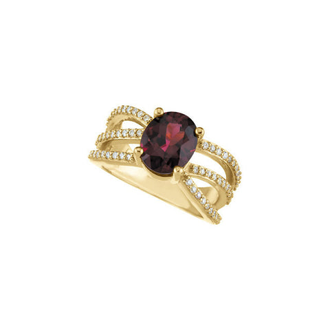 Ring > Garnet & Diamond > Rhodolite > Genuine