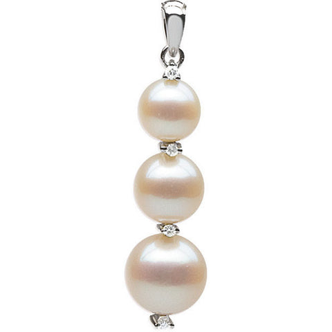 Pendant > Pearl & Diamond > Cultured > Freshwater