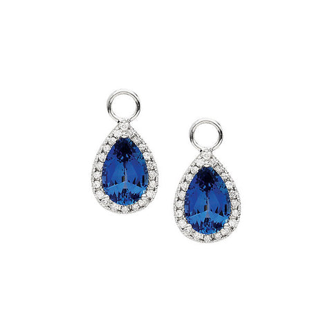 Dangles > Earring > Diamond > CTW > 1/Sapphire & 1 > Blue > Created > Chatham®