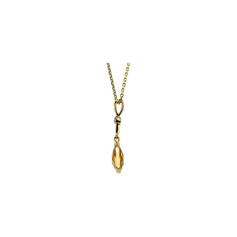 Pendant > Citrine & Diamond > Genuine