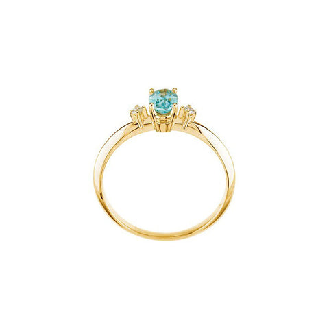 Ring > Zircon & Diamond > Blue > Genuine