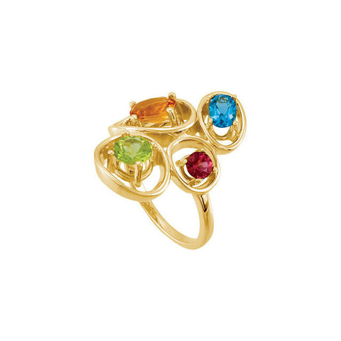 Ring > Garnet > Rhodolite > & > Peridot > Citrine, > Topaz, > Blue > Swiss > Genuine