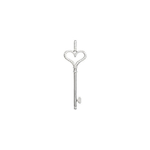 Pendant or Necklace > Key > Heart > Diamond > 1/4 CTW