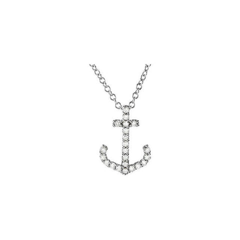 Necklace > Anchor > & > Diamond > 1/8 CTW