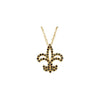 Necklace > Fleur-de-lis > Diamond > Black > 1/4 CTW