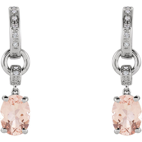 Earrings > Diamond > .05 CTW > & > Morganite