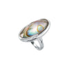 Ring > Top > Checkerboard > Quartz > White > with > Doublet > Abalone > Genuine