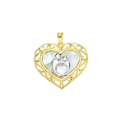 Plating > Rhodium > with > Pendant > Child® > & > Mother > Shaped > Heart