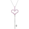 Necklace > 18" > Key > Heart > Sapphire > Pink