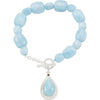 Bracelet > Strand > Bead > Aquamarine > Milky > on > Enhancer > Sapphire > Aquamarine & Blue > Milky > Genuine