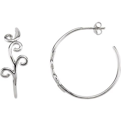 Earrings > Hoop > Design > Scroll