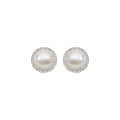 Earrings > Diamond > CTW > 7/Pearl & 7 > Cultured > Sea > South > White > 18P