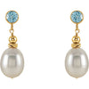 Earrings > Topaz > Blue > Pearl & Swiss > Freshwater