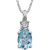 Necklace > 18" > .02 CTW > & > Sapphire > Blue > Created