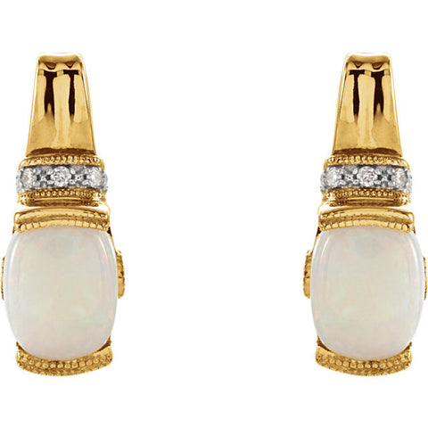 Earrings > Diamond > .05 CTW > & > Tourmaline > Pink > Opal, > Genuine