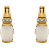 Earrings > Diamond > .05 CTW > & > Tourmaline > Pink > Opal, > Genuine