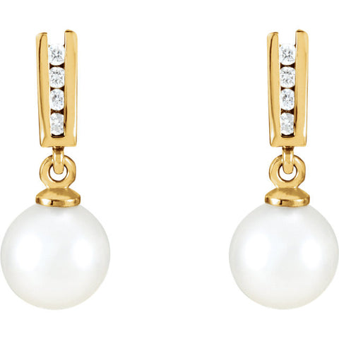 Earrings > Diamond > CTW > 1/Pearl & 1 > Cultured > Akoya