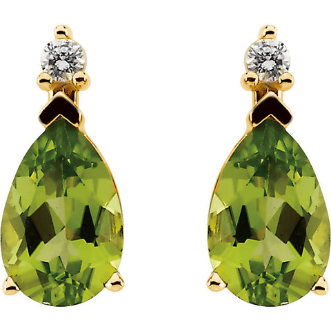 Earrings > Diamond > tw > ct > .08 > & > Peridot