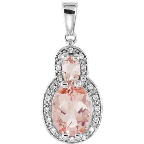 Pendant > Diamond > .08 CTW > & > Morganite